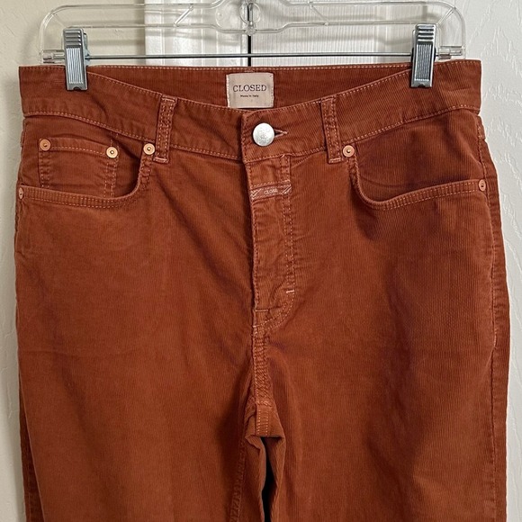 CLOSED Women's Corduroy Pants Made in Italy Size 28 Copper Orange Casual - Picture 2 of 8